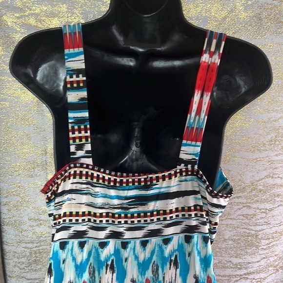 Papillon Women’s Multicolor Low Cut Maxi Dress Size XL - Picture 9 of 14